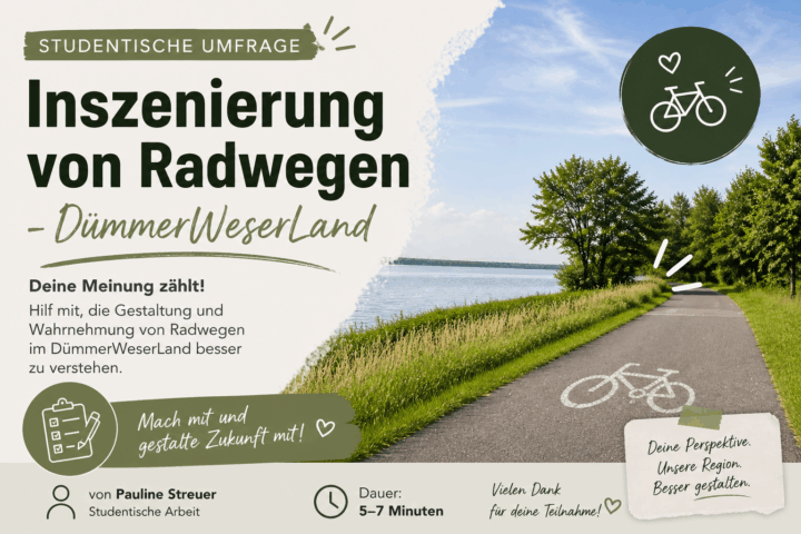 Infoblatt Umfrage Inszenierung von Radwegen im DümmerWeserLand von Pauline Streuer